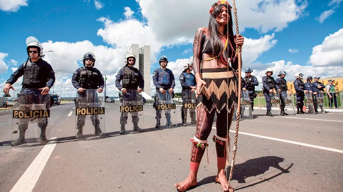 Protest przeciwko polityce prezydenta Bolsonaro, Brazylia, kwiecień 2019 r. / JOEDSON ALVES / PAP