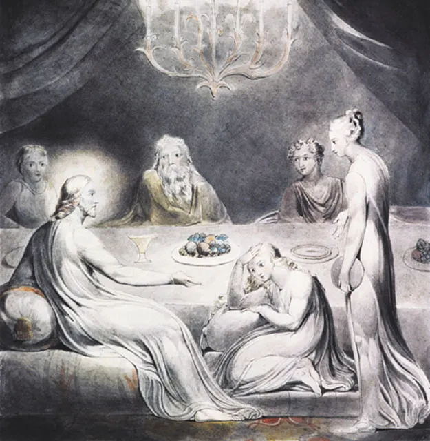 William Blake, „Chrystus w domu Marty i Marii”. Akwarela, ok. 1802 r. Victoria and Albert Museum, Londyn / fot. Stapieton Collection/Corbis / 