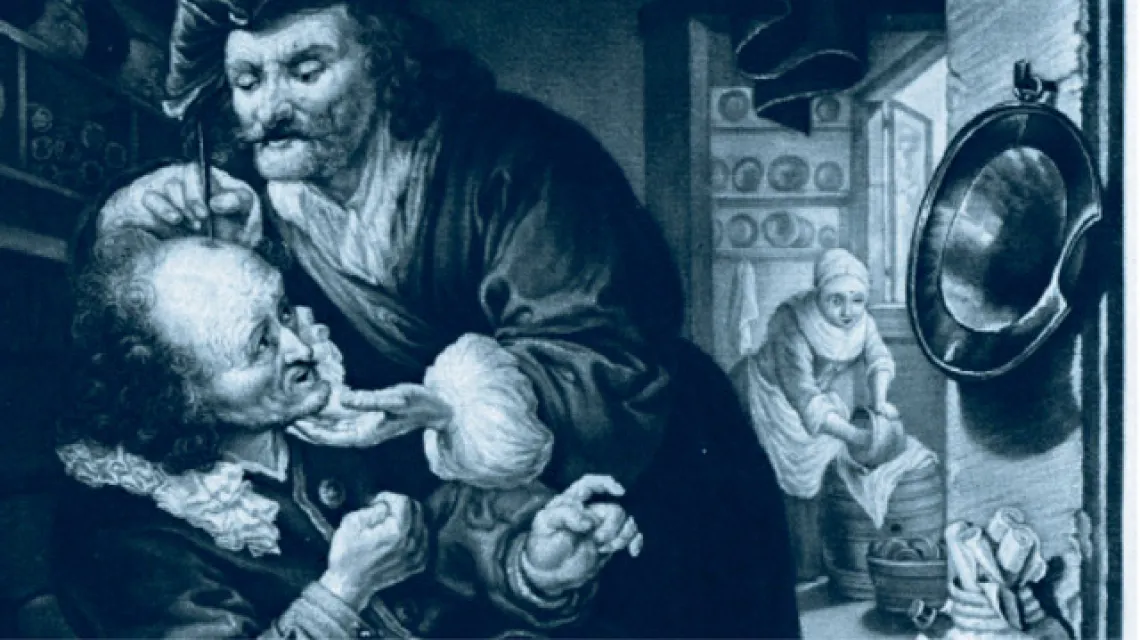 Johann Elias Haid wg Fransa van Mieris, "Chirurg" (Cudowny lekarz), 1776, mezzotinta: 224x322mm / Polska Akademia Umiejętności / 