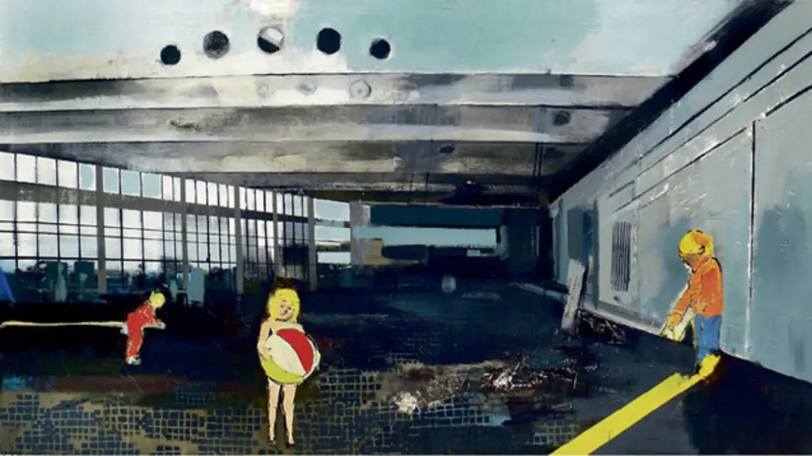Magda Burdzyńska, Plac zabaw, akryl, 200 x 110 cm, 2006 / 