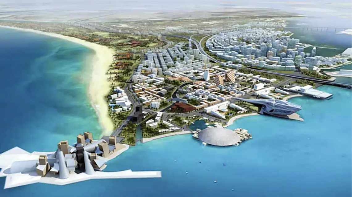 Projekt „dystryktu sztuki” na wyspie Saadiyat w Abu Zabi / ilustracja ze strony pracowni architektonicznej Autorów projektu / 
