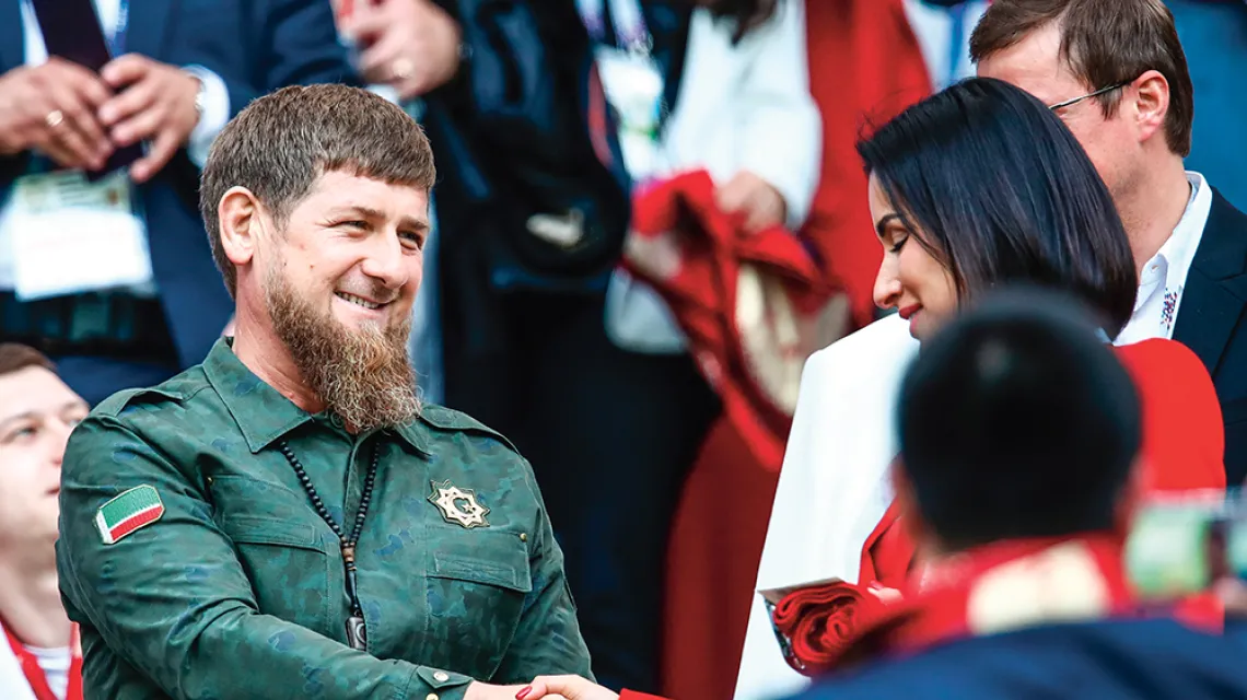 Prezydent Czeczenii Ramzan Kadyrow podczas otwarcia mundialu, Moskwa,  14 czerwca 2018 r. / VALERY SHARIFULIN / TASS / FORUM