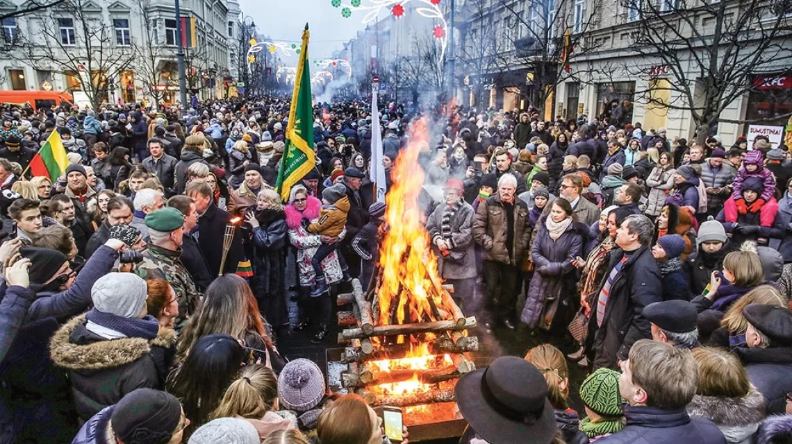 Obchody 100-lecia odzyskania niepodległości przez Litwę, aleja Giedymina, Wilno, 16 lutego 2018 r. / SEAN GALLUP / GETTY IMAGES