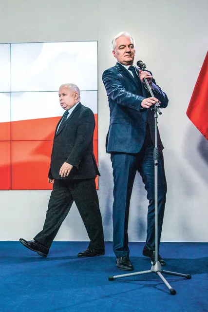 Jarosław Kaczyński i Jarosław Gowin na konferencji prasowej Konstytucji dla Nauki. Warszawa, 28 marca 2018 r. / PAWEŁ WIŚNIEWSKI / EAST NEWS