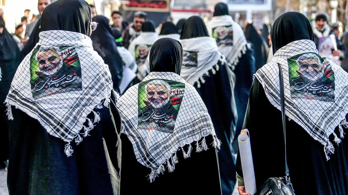 Uroczystości pogrzebowe gen. Kasema Sulejmaniego w jego rodzinnej miejscowości Kerman, 7 stycznia 2020 r. / / fot. ATTA KENARE / AFP / EAST NEWS