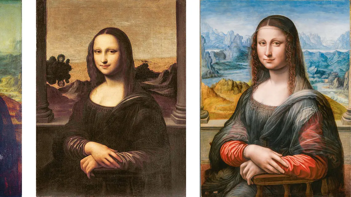 Od lewej: „Mona Lisa” z Luwru; „Mona Lisa” z Isleworth, kolekcja prywatna; „Mona Lisa” z Prado / WIKIPEDIA // ALBERTO OTERO / WIKIPEDIA x2
