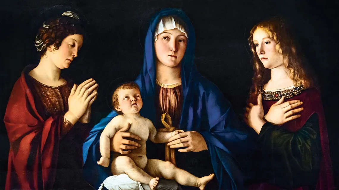 Giovanni Bellini „Madonna z dzieciątkiem ze św. Katarzyną i Marią Magdaleną”, ok. 1490 r., Gallerie dell’Accademia w Wenecji /  / DIDIER DESCOUENS / DOMENA PUBLICZNA