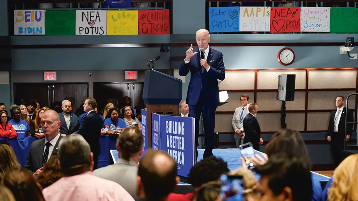 Prezydent Joe Biden przemawia na wiecu Partii Demokratycznej. Waszyngton, 23 września 2022 r. / / EVAN VUCCI / AP / EAST NEWS