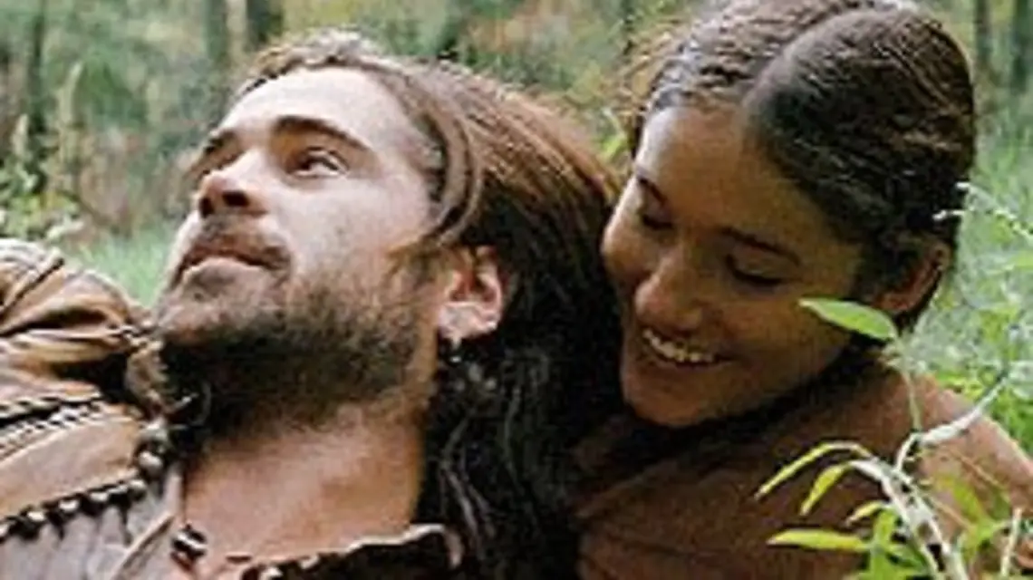 Colin Farrell (John Smith) i Q'Orianka Kilcher (Pocahontas) / 