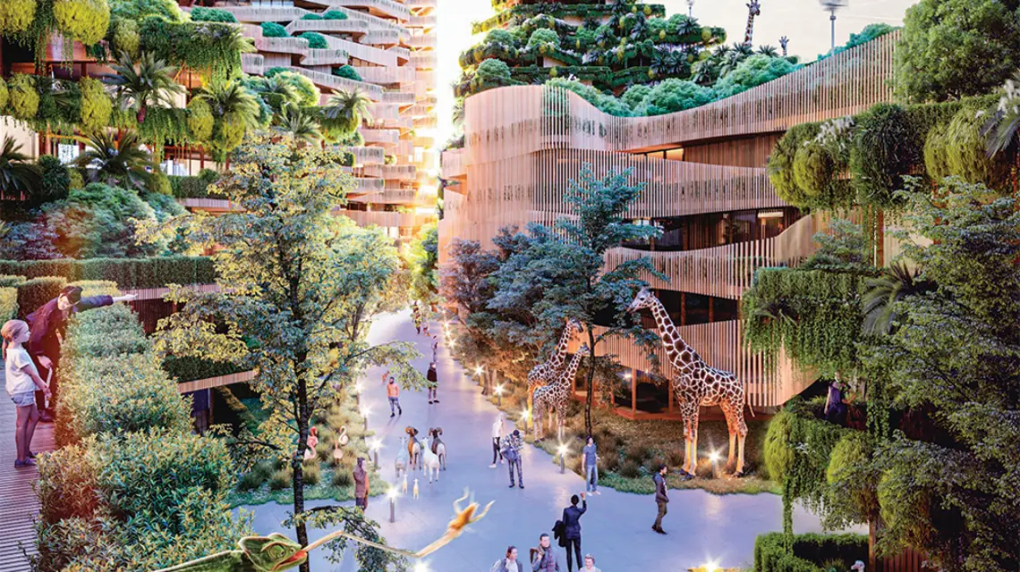 „Mitosis” – projekt pracowni architektonicznej GG-loop z Amsterdamu, przykład projektowania biofilnego: równowagi między technologią a naturą. / MATERIAŁY PRASOWE GG-LOOP