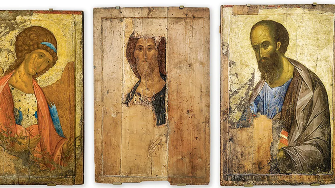 Archanioł Michał, Chrystus Pantokrator i św. Paweł, ikony ze Zwienigorodu, Galeria Trietiakowska w Moskwie / WIKIPEDIA