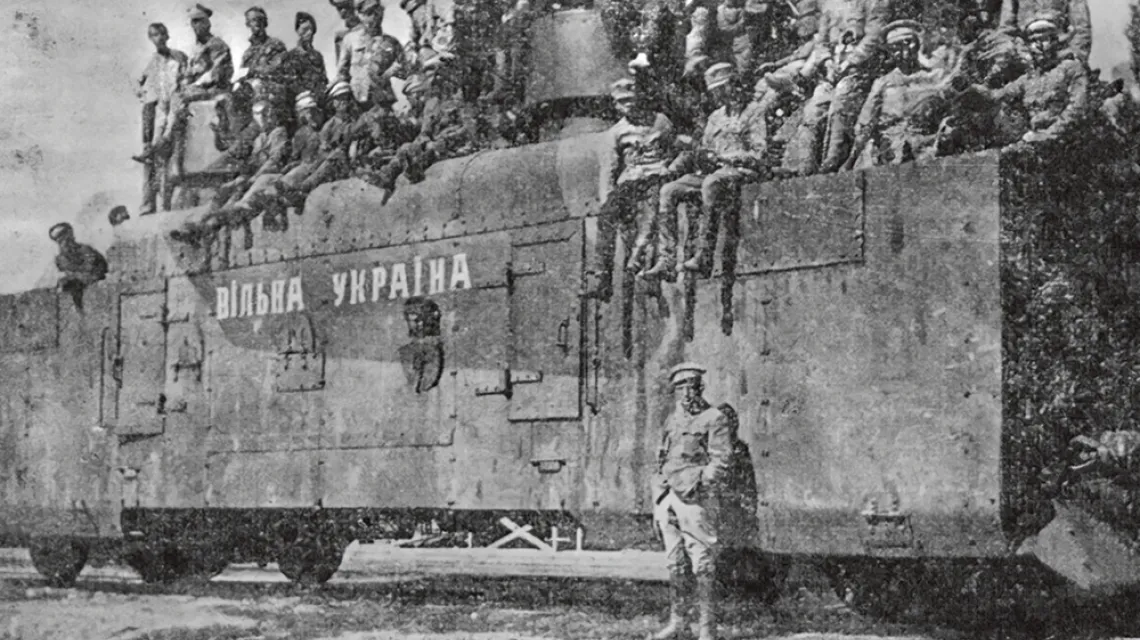 Pociąg pancerny „Wolna Ukraina”, lato 1919 r. / LITOPYS CZERWONOJI KALYNY / DOMENA PUBLICZNA