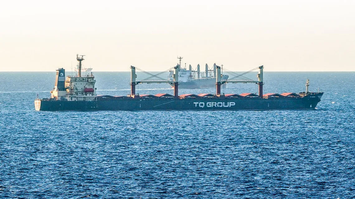 Statek „TQ Samsun” na Morzu Czarnym, lipiec 2023 r. / SERCAN OZKURNAZLI / DIA IMAGES / GETTY IMAGES