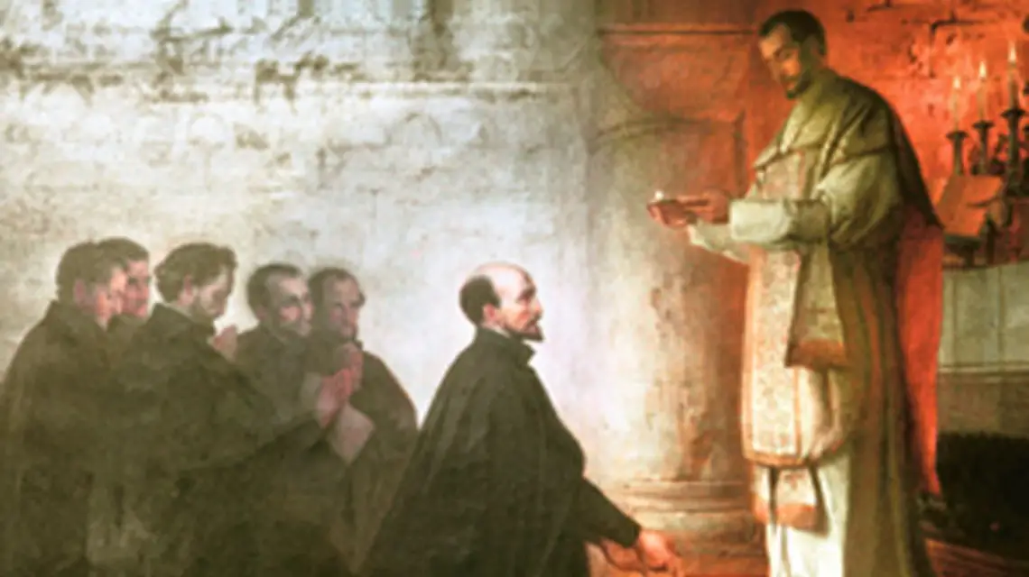 Św. ignacy loyola z uczniami, obraz z epoki /fot. KNA-Bild / 