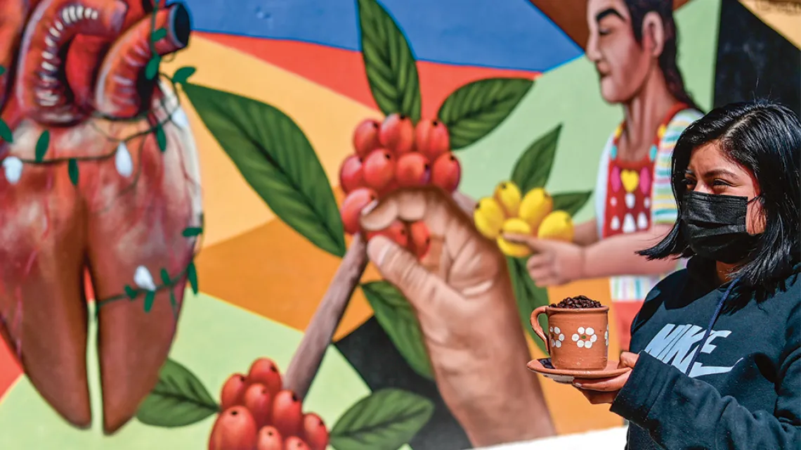Mural w muzeum kawy, San Cristóbal, Meksyk, styczeń 2022 r. / ARTURA WIDAK / NUR PHOTO / GETTY IMAGES