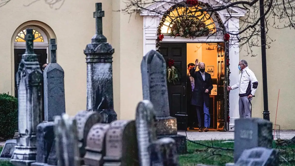 Joe Biden w kościele św. Józefa w Brandywine w Wilmington. Delaware, 26 grudnia 2020 r. / JOSHUA ROBERTS / GETTY IMAGES