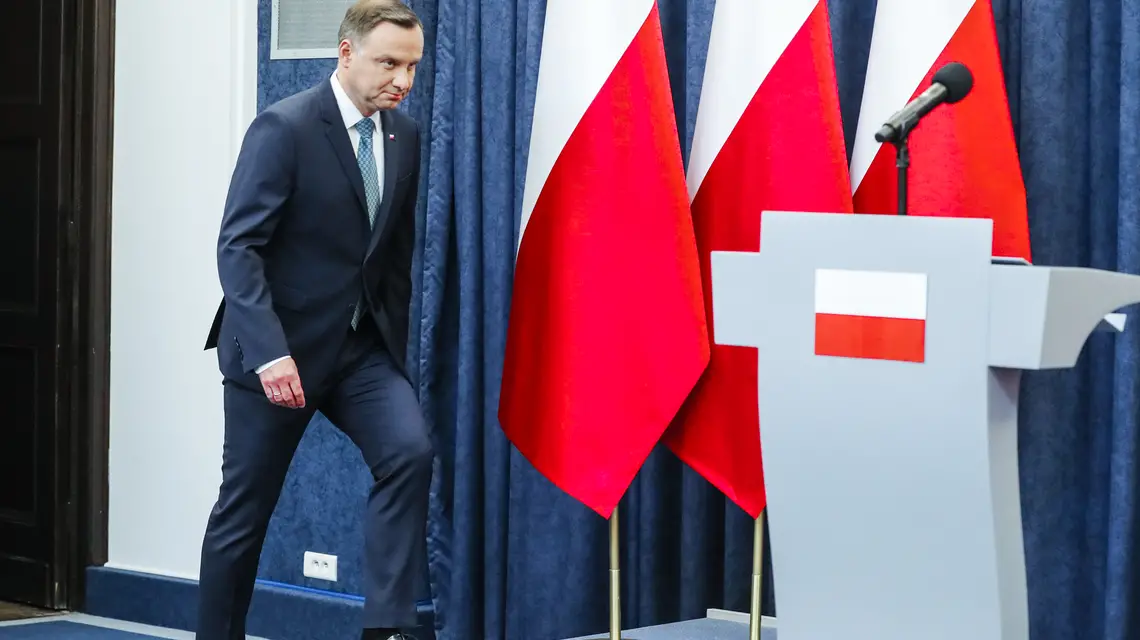 Andrzej Duda przed wygłoszeniem oświadczenia w sprawie sądowych ustaw Prawa i Sprawiedliwości. Warszawa, 24.07.2017 r. / / Fot. Andrzej Iwańczuk/REPORTER