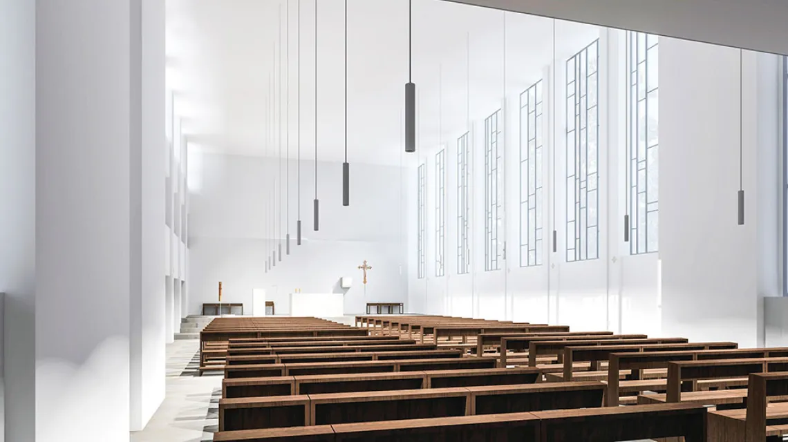 Projekt nowego wnętrza dominikańskiego kościoła w Katowicach / / ARCHIWUM DOMINIKANOW W KATOWICACH
