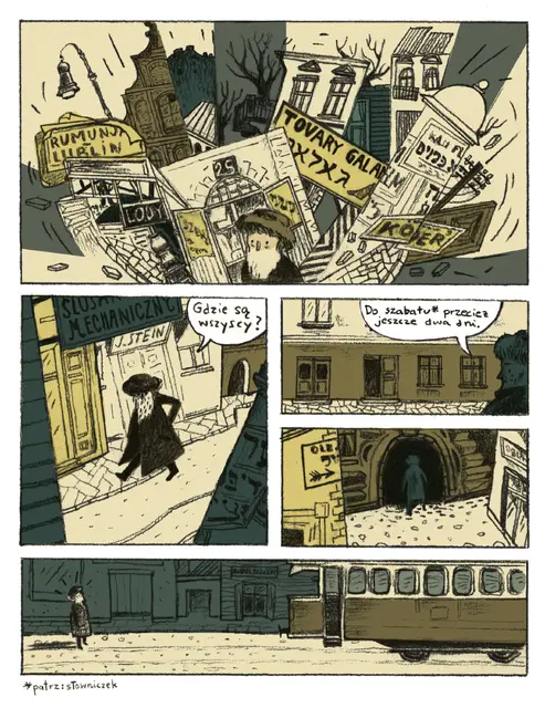 Plansza ze "Złotych Pszczół" narysowana przez komiksową debiutantkę Zofię Dzierżawską / 