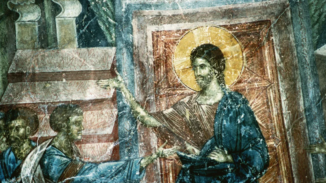 „Niewierny Tomasz”, bizantyjski fresk ok. 1350 r. /fot. Corbis / 