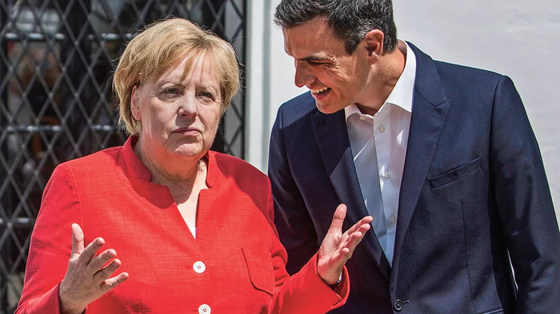 Angela Merkel i Pedro Sánchez, Sanlúcar de Barrameda, Hiszpania, 11 sierpnia 2018 r. / JAVIER FERGO / AP / EAST NEWS