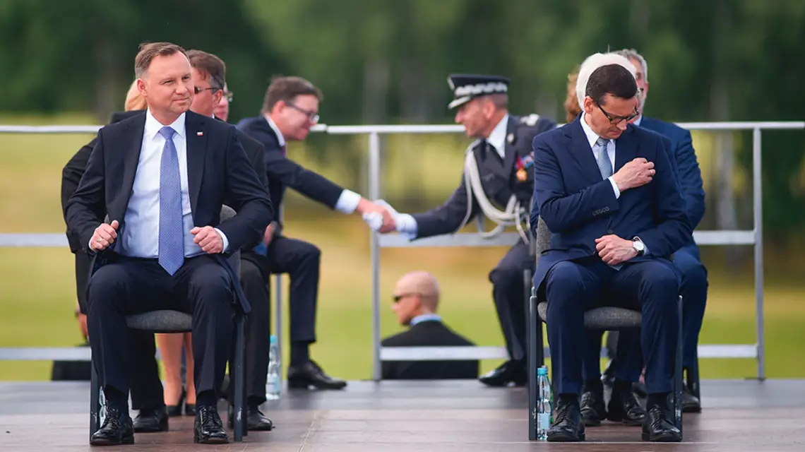 Obchody 610. rocznicy bitwy pod Grunwaldem z udziałem prezydenta Andrzeja Dudy i premiera Mateusza Morawieckiego. 15 lipca 2020 r. / ADAM CHEŁSTOWSKI / FORUM