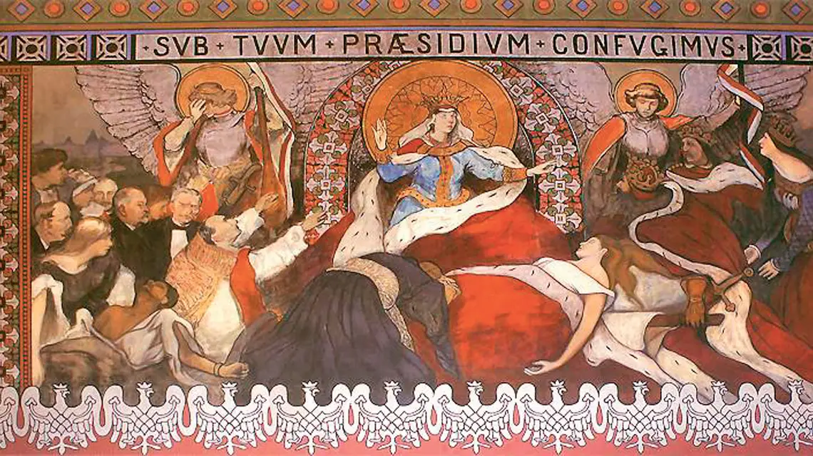 Włodzimierz Tetmajer, Alegoria umarłej Polski, polichromia w kaplicy Matki Boskiej Pocieszenia w katedrze w Kaliszu, 1909 r. / ALAMY / B&EW