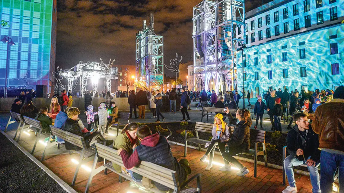 Festiwal Kinetycznej Sztuki Światła. Łódź, 23 września 2022 r. Fot. Piotr Kamionka / Reporter / 