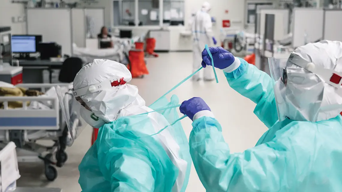 Szpital modułowy Wojskowego Instytutu Medycznego w Warszawie przeznaczony dla najciężej chorych na COVID-19. Warszawa, 13 stycznia 2022 r. / fot. Leszek Szymański / PAP / 
