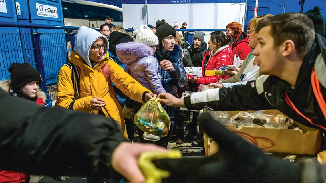 Ostatni postój pociągu ­Warszawa–Berlin przed wyjazdem z Polski. Rzepin, 9 marca 2022 r. Fot. ADAM CZERNENKO / EAST NEWS / 