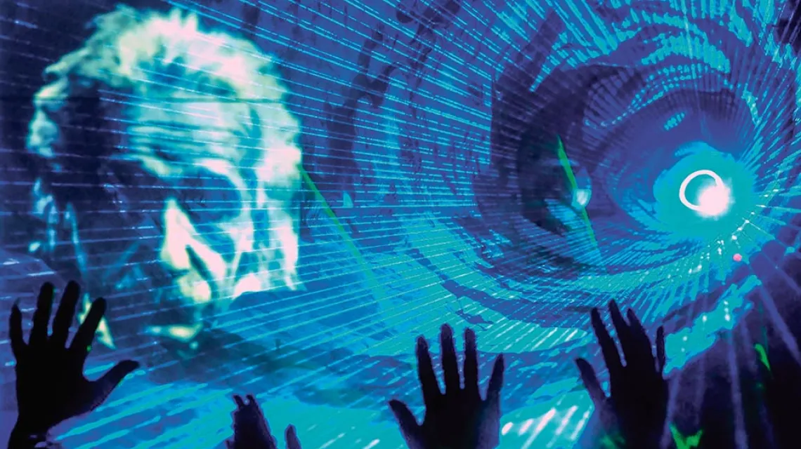 Pokaz laserowy w 50. rocznicę śmierci Alberta Einsteina, Szanghaj, kwiecień 2005 r. / AP / EAST NEWS