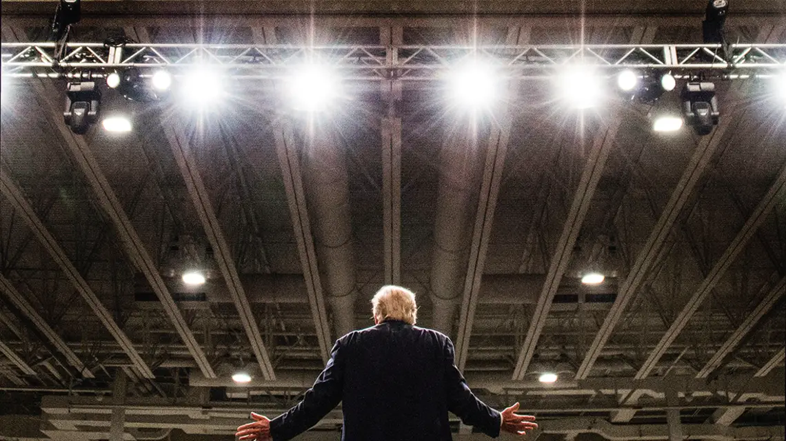 Donald Trump jako kandydat na prezydenta podczas wiecu wyborczego w North Charleston, Południowa Karolina, 19 lutego 2016 r. / JIM WATSON / AFP/ EAST NEWS