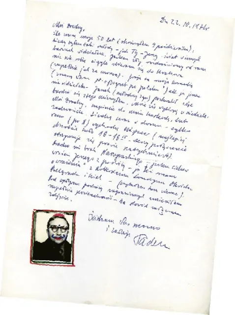List Tadeusza Różewicza, lata 70. / 