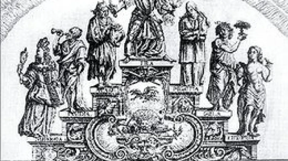 Rycina z oficyny Paula Fuersta (ok. 1635): "Siedem grzechów głównych" (pośrodku - Gniew) / 