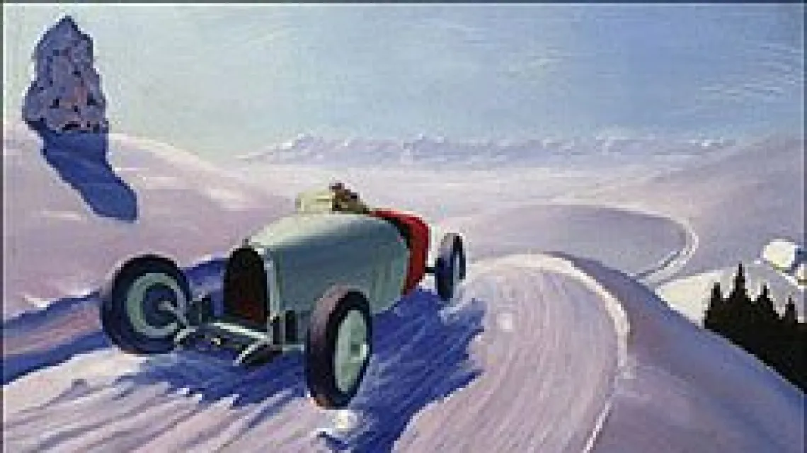 Rafał Malczewski: "Auto na tle pejzażu zimowego", ok. 1930 / 