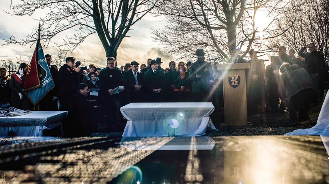 Uroczystość odsłonięcia pomnika ­pomordowanych Żydów na cmentarzu żydowskim w Grybowie. 3 listopada 2019 r. / JACEK TARAN