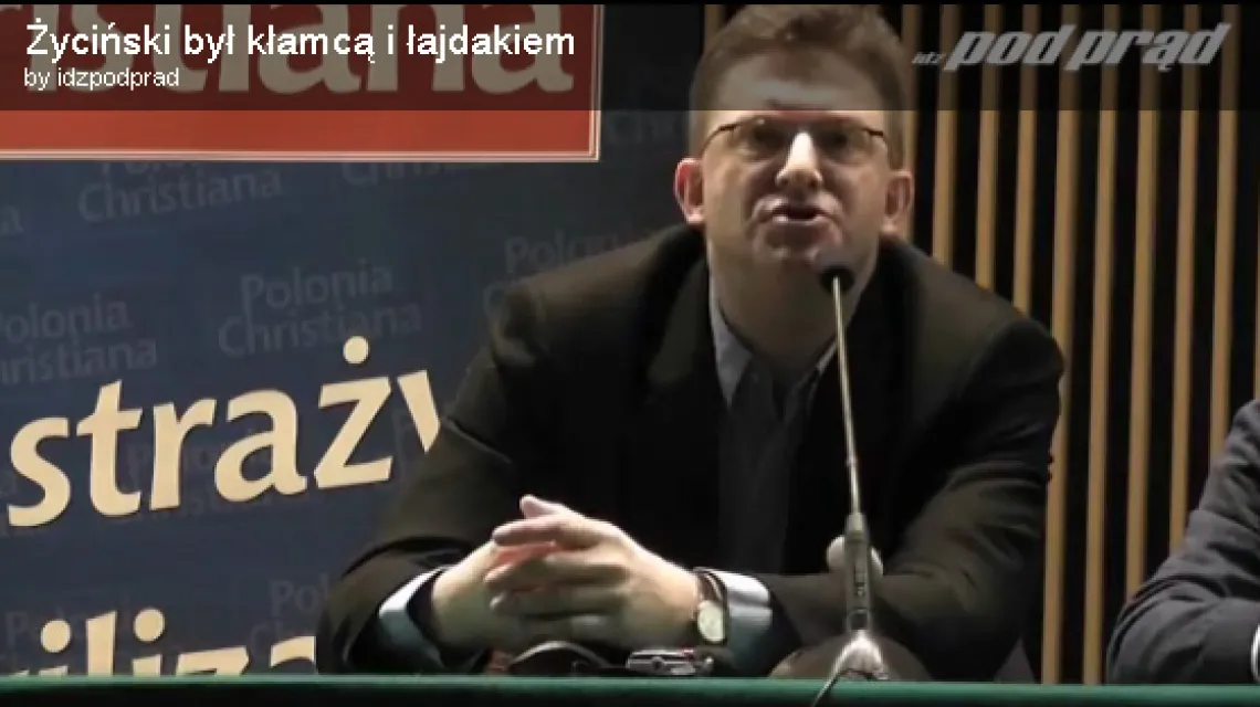 Grzegorz Braun podczas wykładu na KUL / YouTube / 