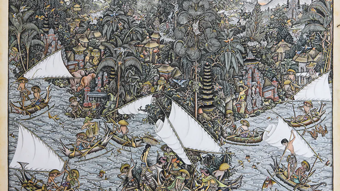 I Wayan Kabetan (Batuan, 1931–2006), Żaglówki w Kusamba / MUZEUM SZTUKI I TECHNIKI JAPOŃSKIEJ MANGGHA