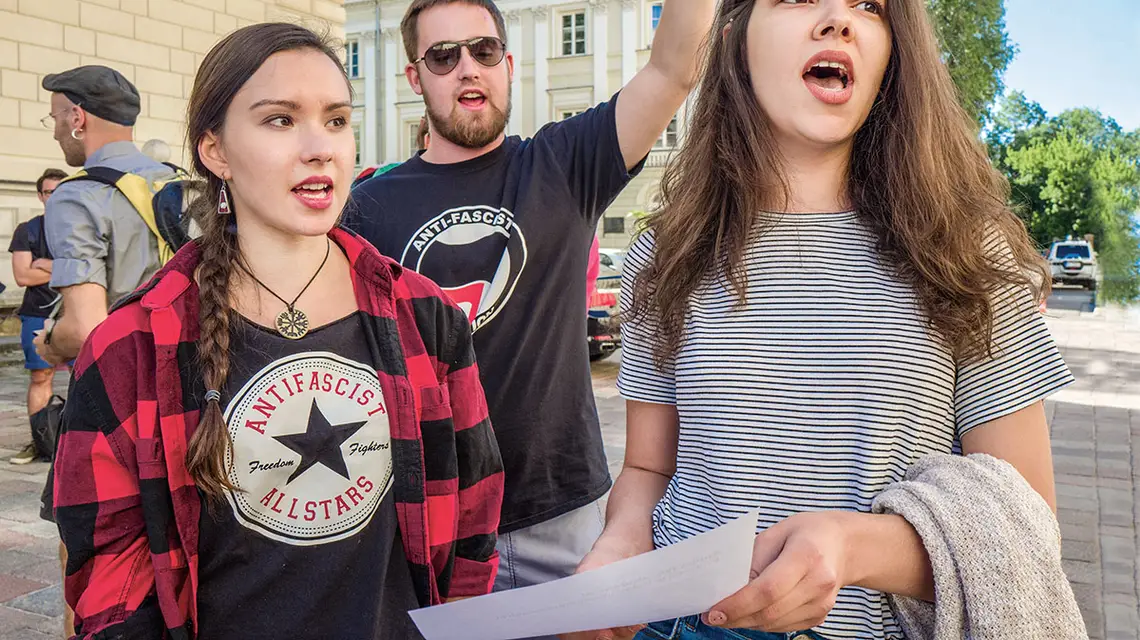 Strajk studentów przeciwko reformie szkolnictwa wyższego. Pałac Kazimierzowski, Warszawa, 6 czerwca 2018 r. / WOJCIECH KRYŃSKI / FORUM
