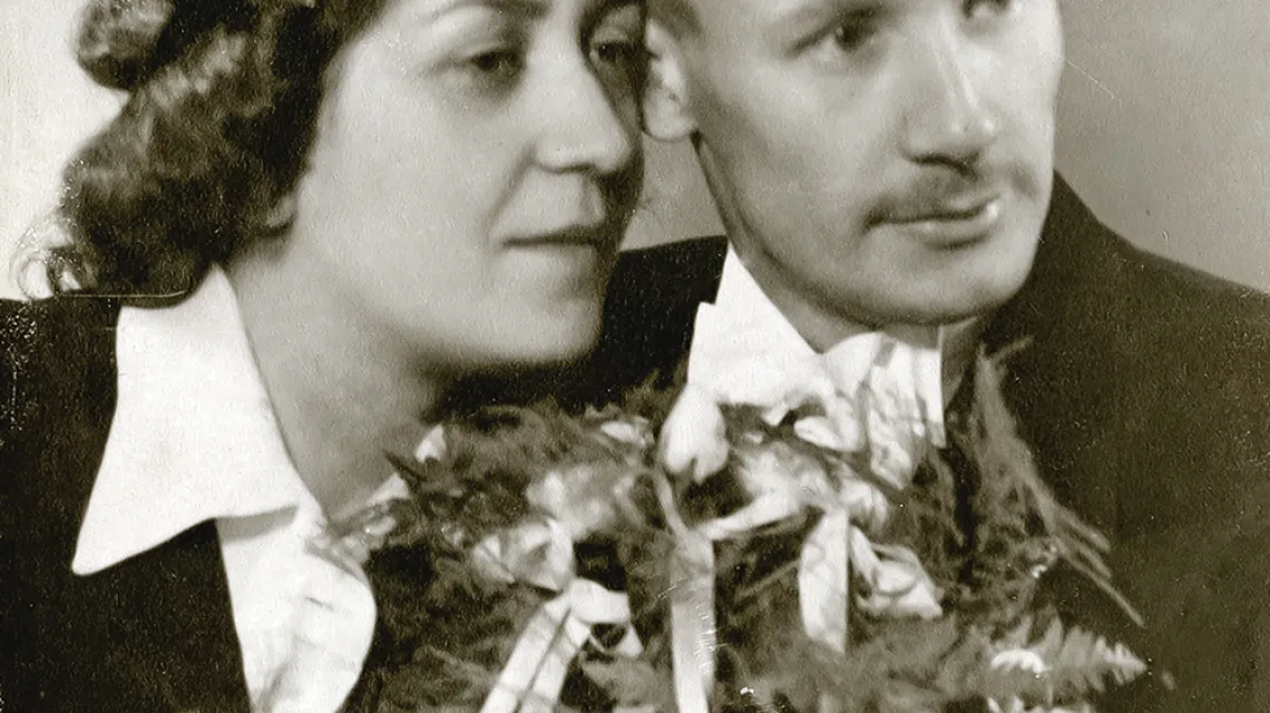 Wanda i Edward Serwańscy, zdjęcie ślubne. Poznań, 8 grudnia 1945 r. / ARCHIWUM RODZINNE