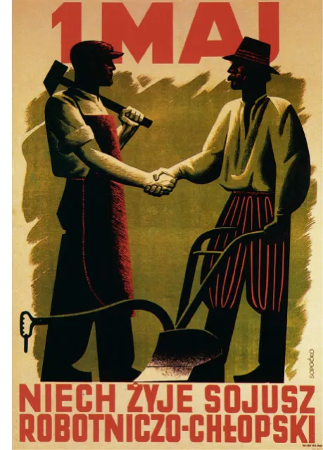 Plakat "Niech żyje sojusz robotniczo-chłopski" projektu Konstantego Sopoćki / 