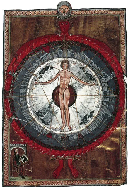 Objawienie Hildegardy z Bingen, ilustracja z jej dzieła "Liber Divinorum" / fot. Rue des Archives/Agip/Forum / 