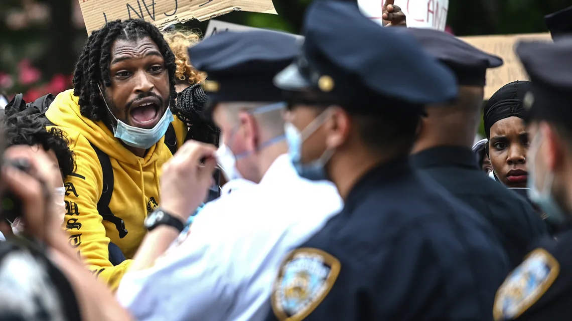 Demonstracje po śmierci George'a Floyda, protest „Black Lives Matter” USA, Nowy Jork 28 maja 2020 r. fot Johannes EISELE / AFP/ EAST NEWS / 