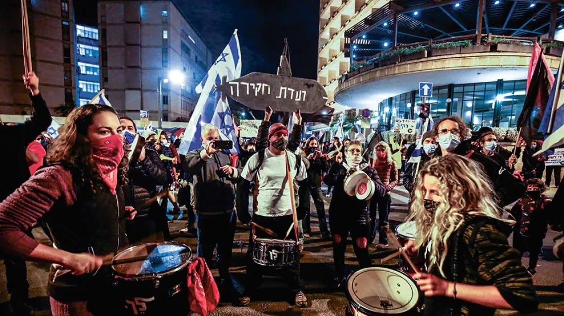 Protest przeciw premierowi Netanjahu. Jerozolima, 1 listopada 2020 r. / MOSTAFA ALKHAROUF / ANADOLU AGENCY / AFP / EAST NEWS