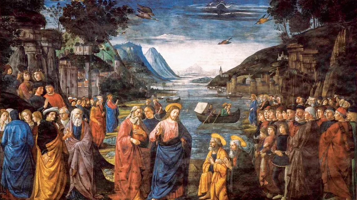Domenico Ghirlandaio, Powołanie apostołów Piotra i Andrzeja, 1481 r. / ART COLLECTION / ALAMY STOCK PHOTO / BEW