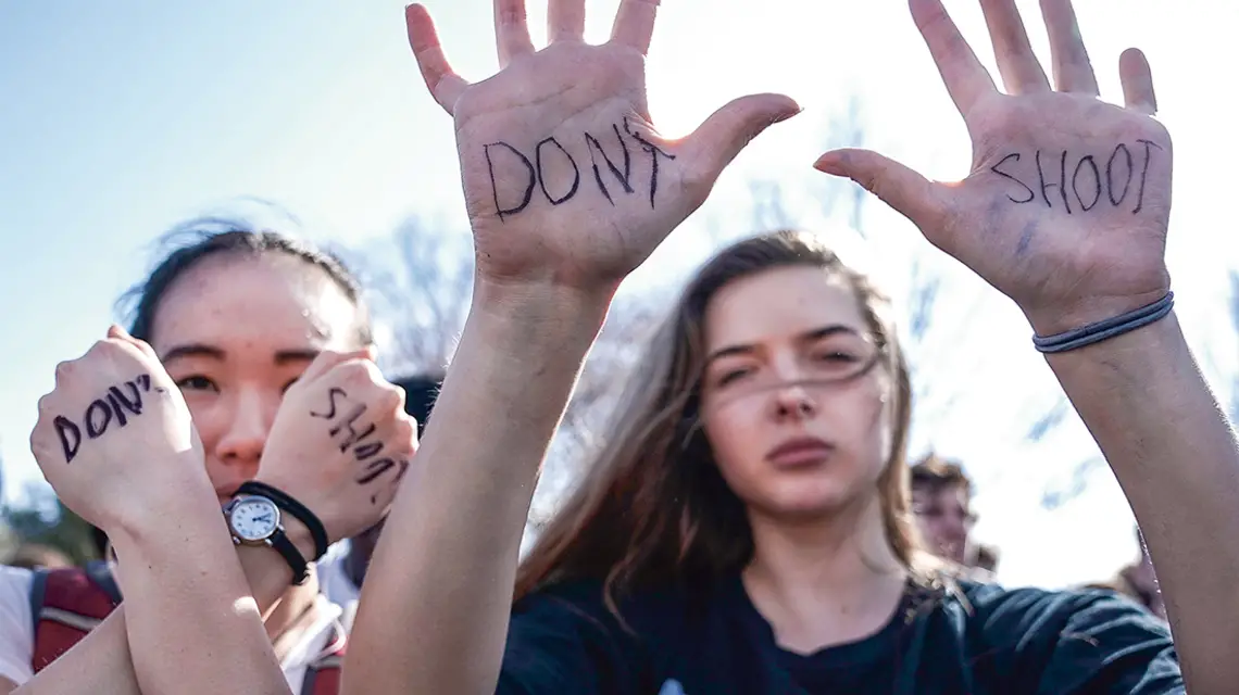 „Nie strzelajcie!”: Waszyngton, 21 lutego 2018 r. / ALEX WONG / GETTY IMAGES