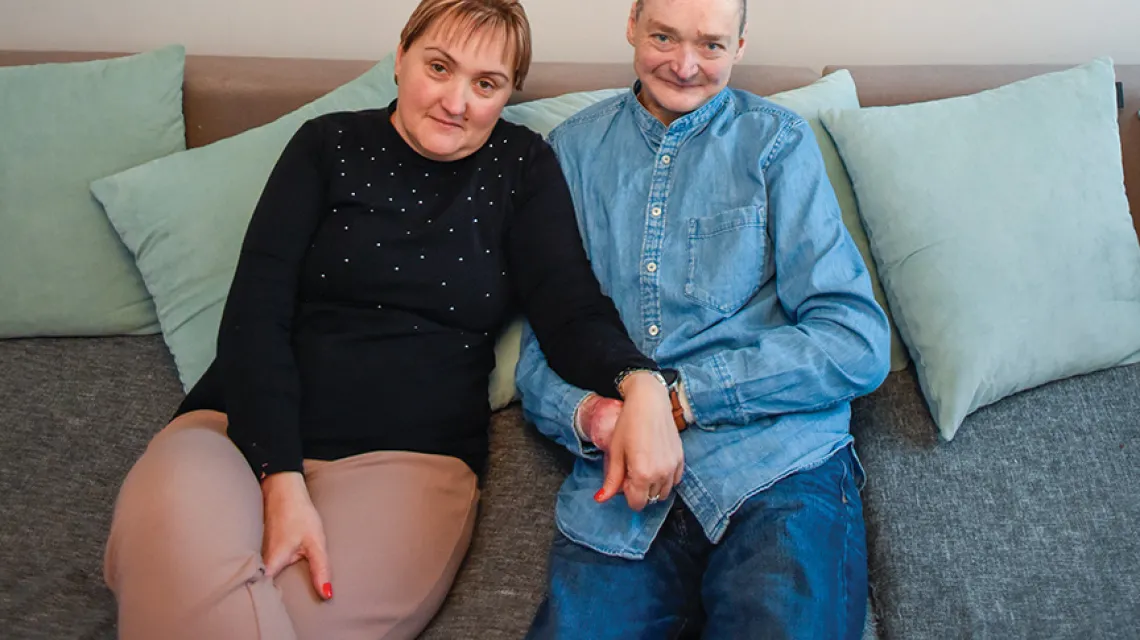 Przemysław Sobieszczuk z żoną Joanną. Katowice, 16 stycznia 2022 r. / JACEK TARAN