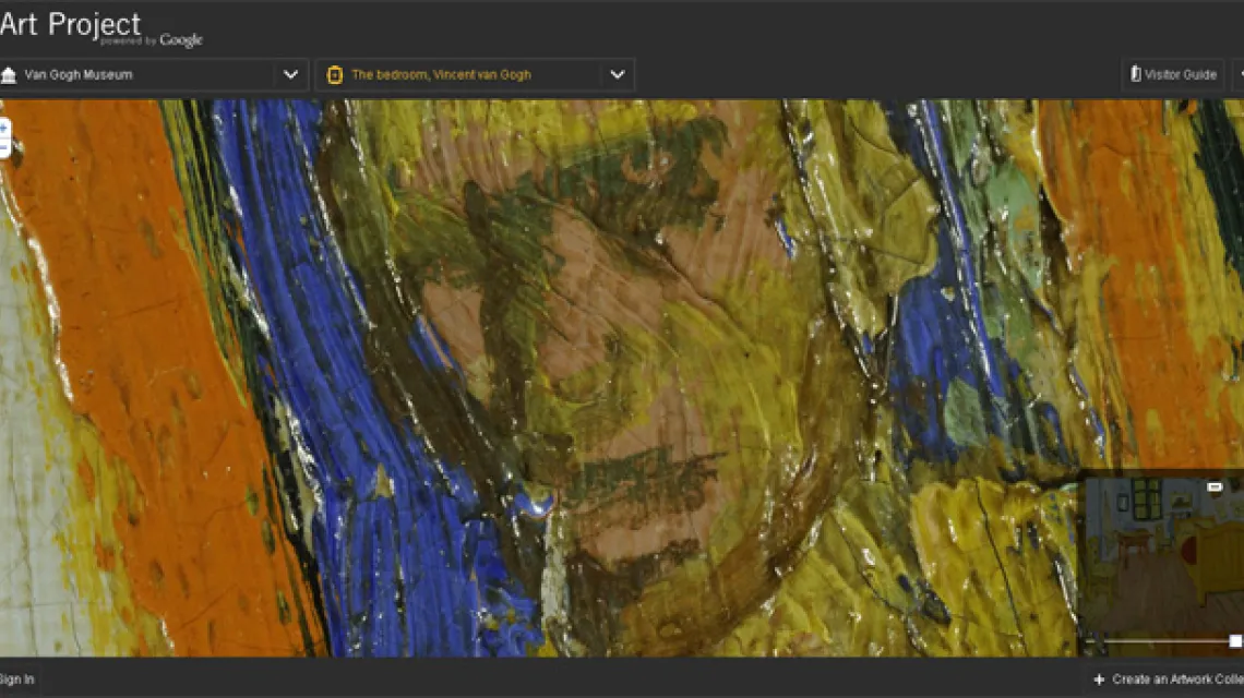 Google Art Project (www.googleartproject.com) - fragment obrazu "Sypialnia" Vincenta van Gogha, Van Gogh Museum / 