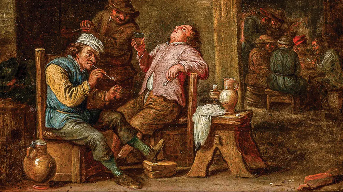 David Teniers Młodszy, Trzej pijacy w tawernie, ok. 1650-1670 r. / WIKIMEDIA / DOMENA PUBLICZNA
