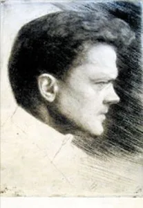Autoportret, profilem, 1900-1901. Sucha igła, akwaforta, papier / 